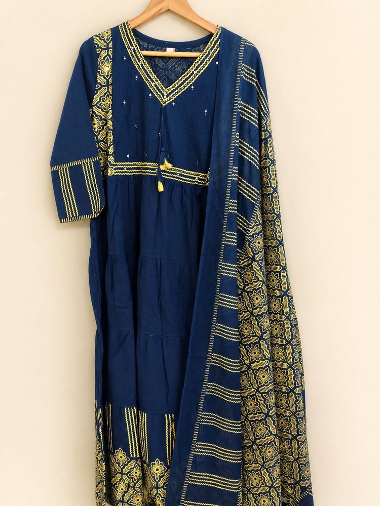 Beautiful Blue Kurta Set with Dupatta