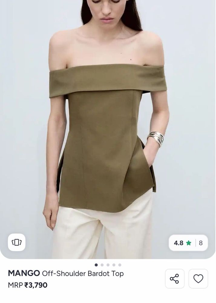 Mango Off-Shoulder Bardot Top