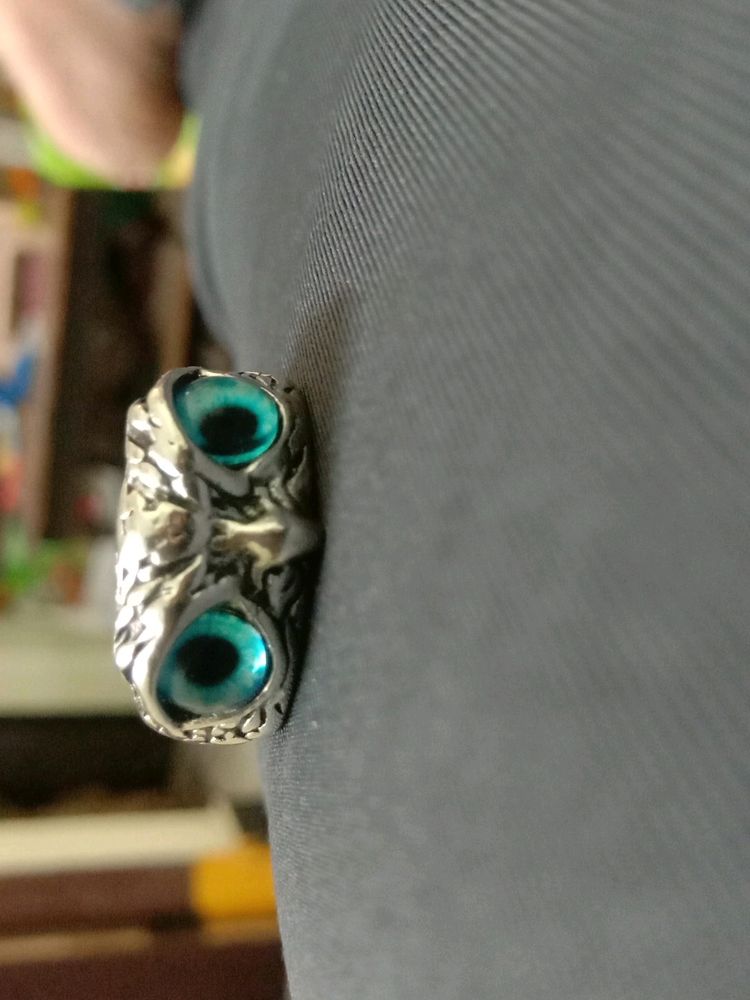 Blue Eye Owl Ring