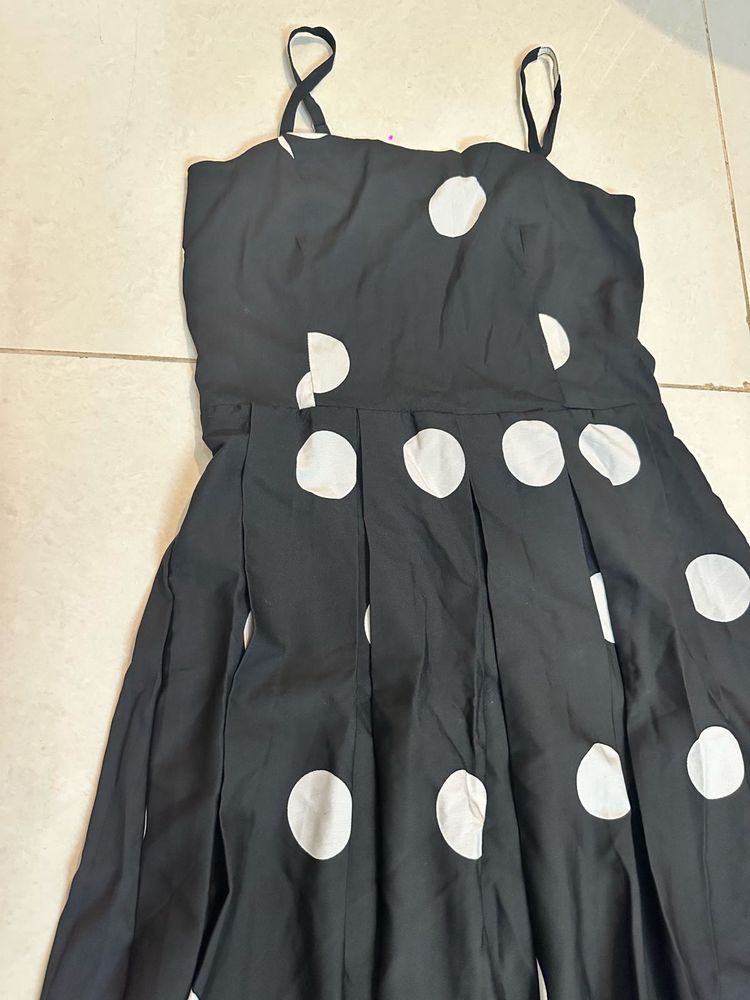 Black &amp; White Polka Dot Dress