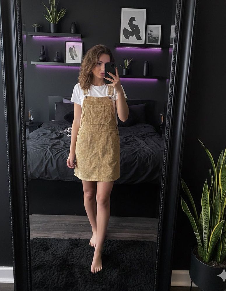 Vintage Corduroy Overall Dress