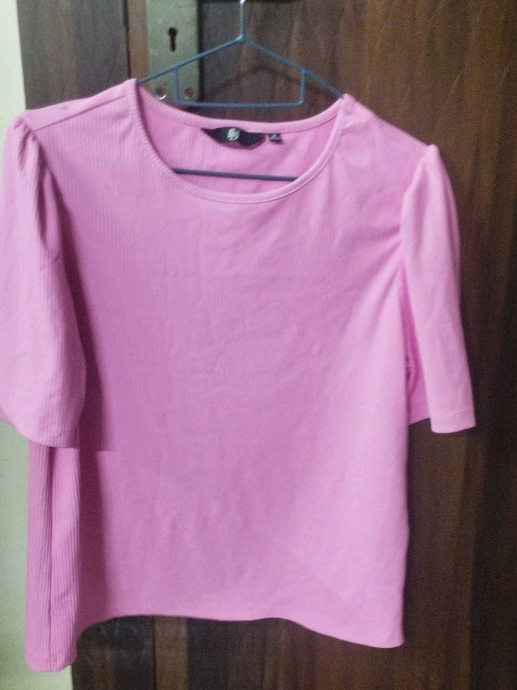 Cute Pink Puff Sleeve Top