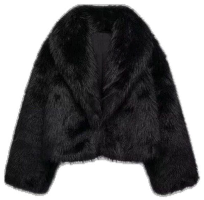 Chic Black Faux Fur Jacket