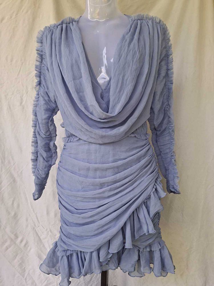 Elegant Ruched Lavender Dress