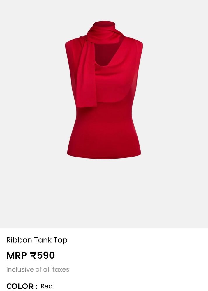 Red Ribbon Tank Top