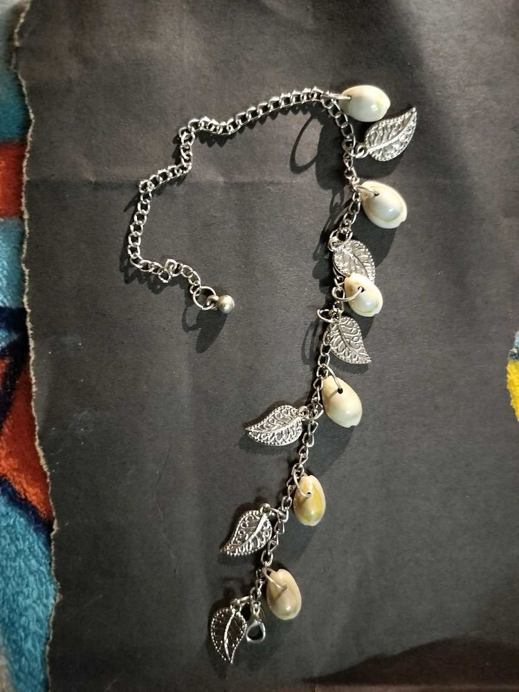 Boho Leaf &amp; Shell Anklet