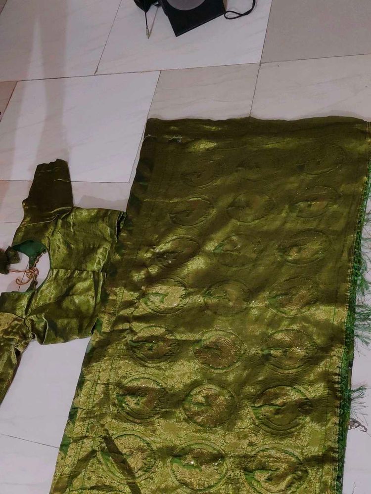 saree mehandi colour shalu festival wear