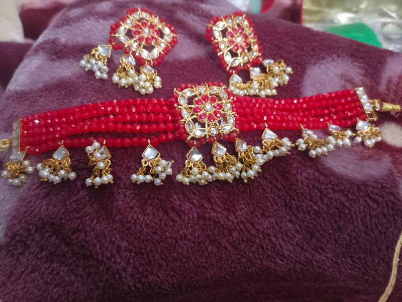 Red Stone Jwellery Set