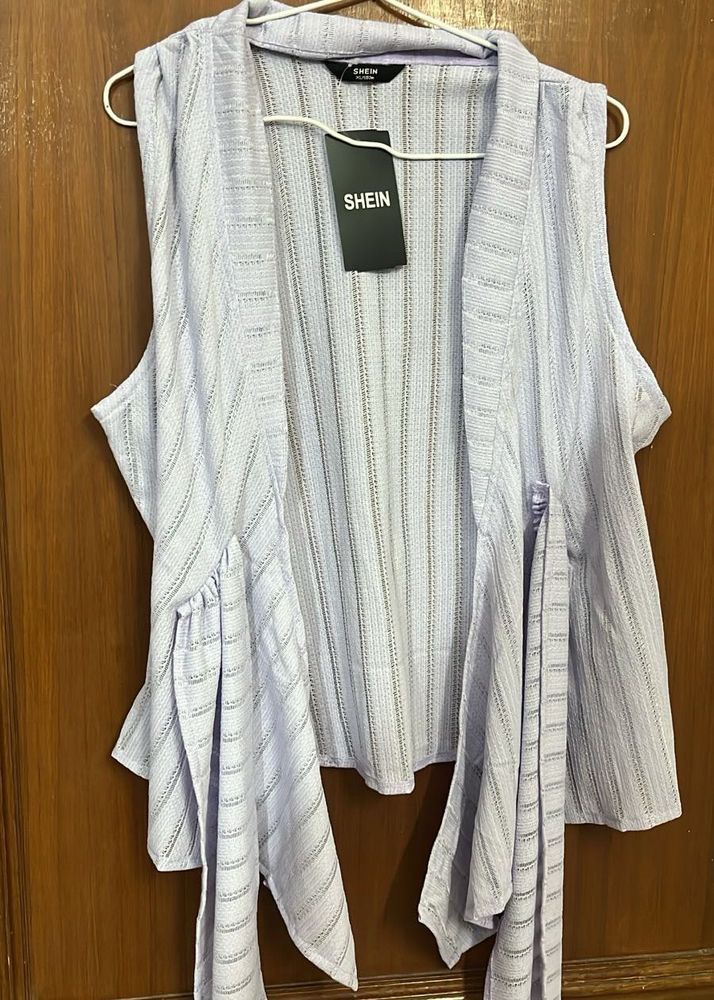 Shein Striped Open Front Shrug