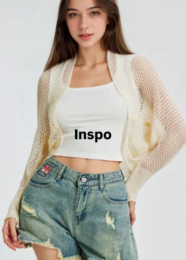 Cream Knit Shrug Sweater