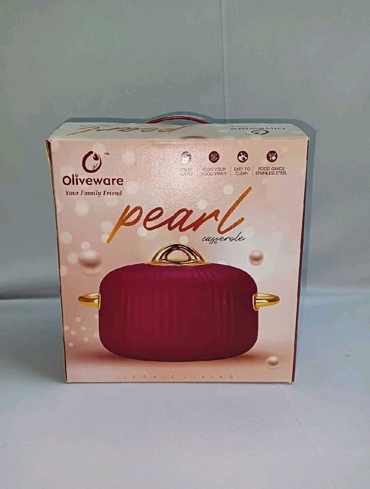 Oliveware Pearl Casserole – 2000ml (Mahroon) | New