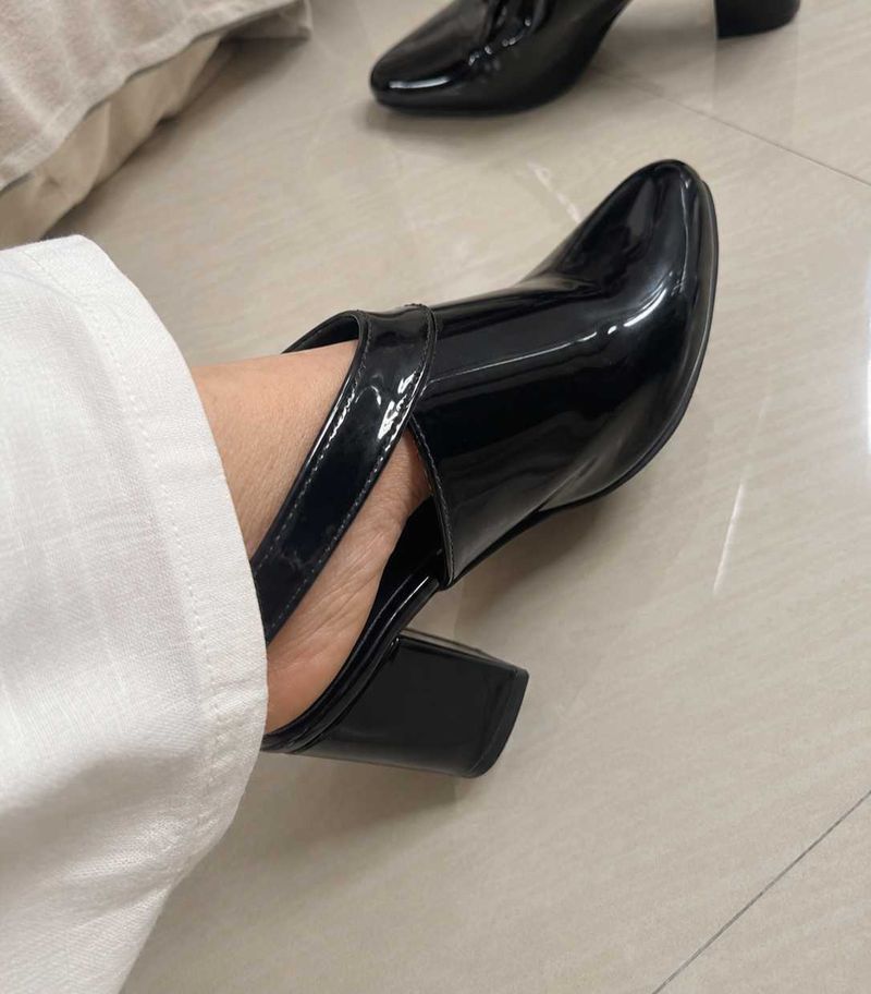 Chic Black Block Heels with Buckle