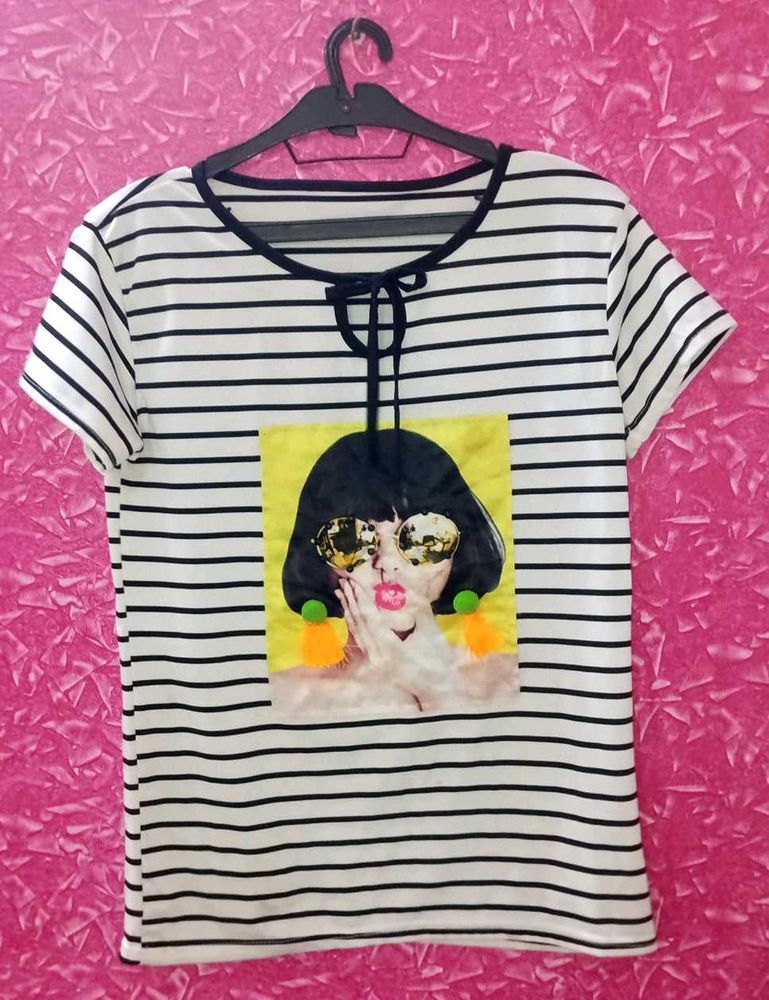 Striped Graphic Tee