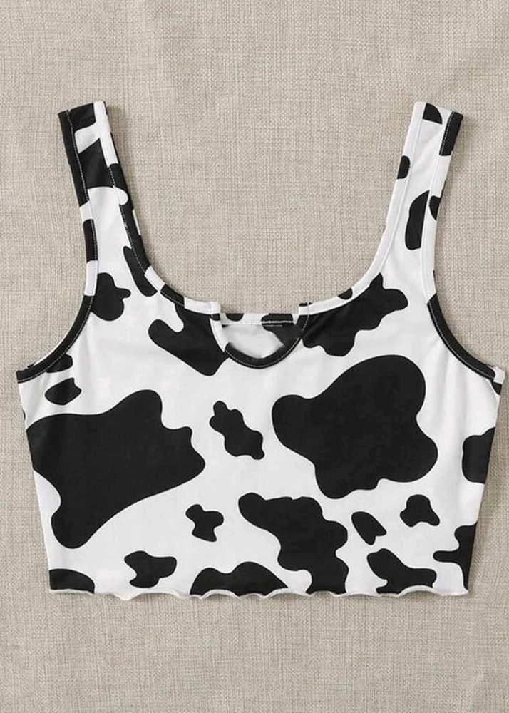 Cow Print Crop Top