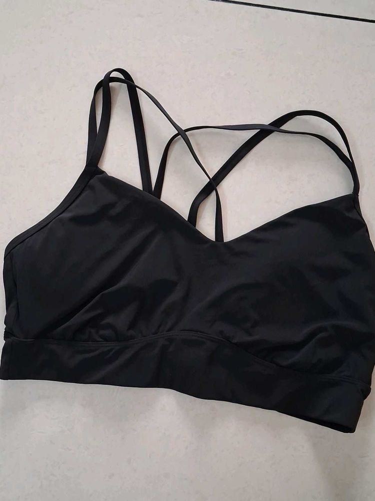 XXL Black Strappy Sports Bra