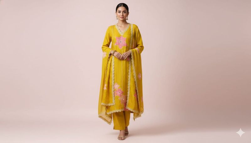 Elegant Yellow Embroidered Kurta Set