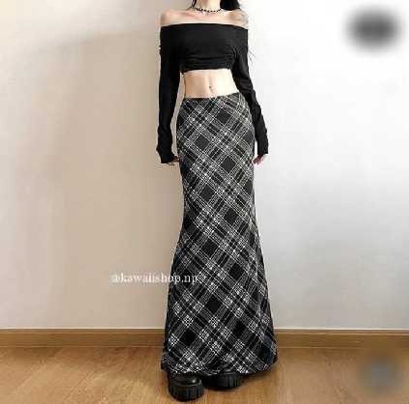 savana Plaid Maxi Skirt