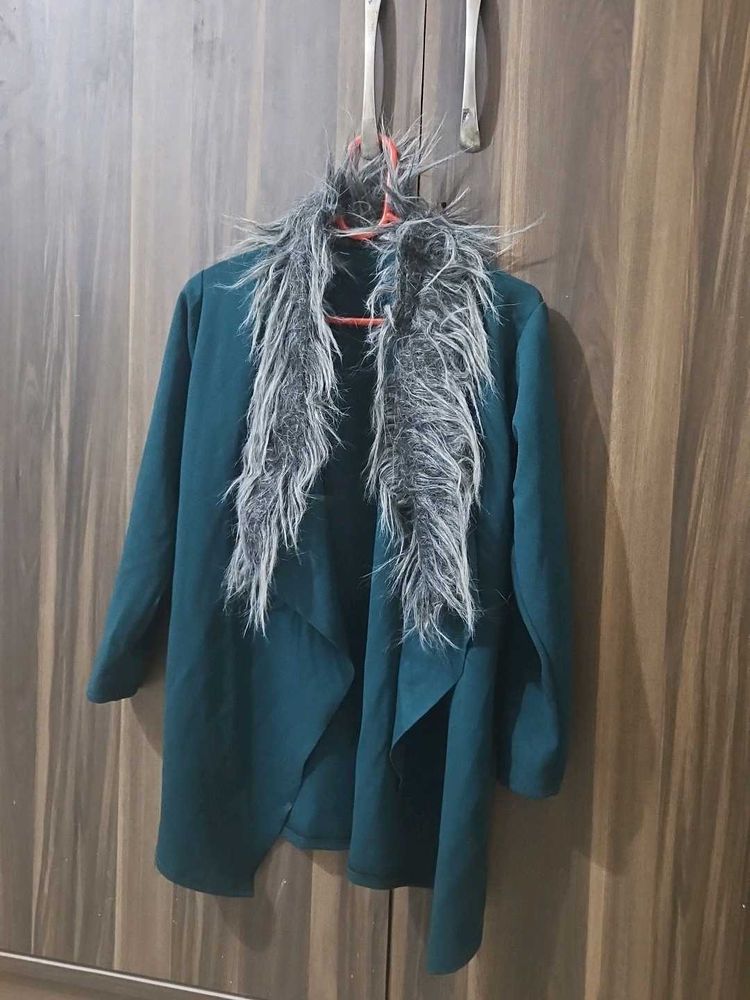 Stylish Teal Waterfall Jacket