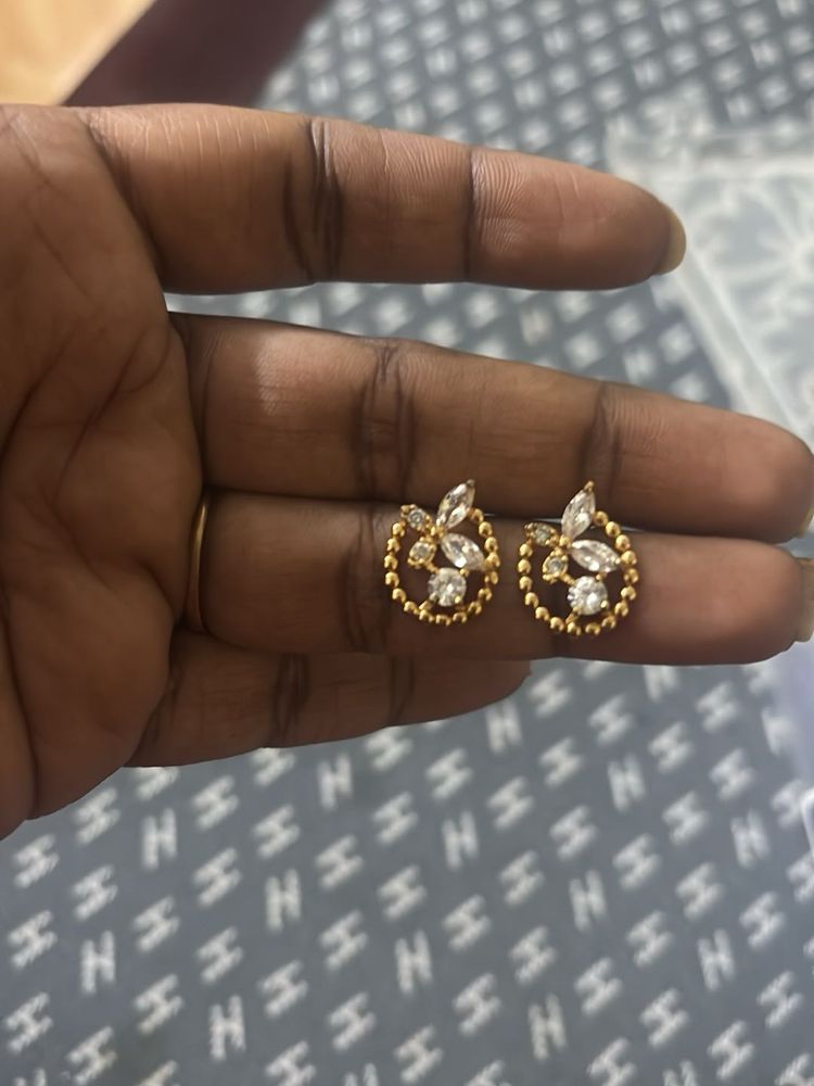 Elegant Stud Earrings with Crystal Accents
