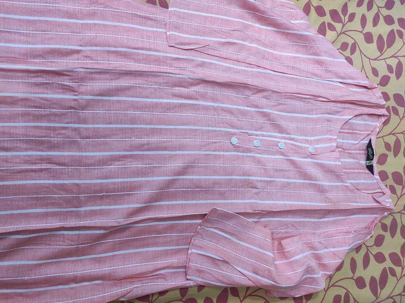 Pink Self Weaving With Stripes