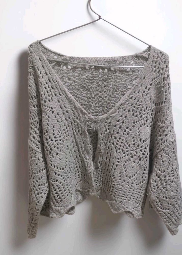 Chic Crochet Knit Sweater