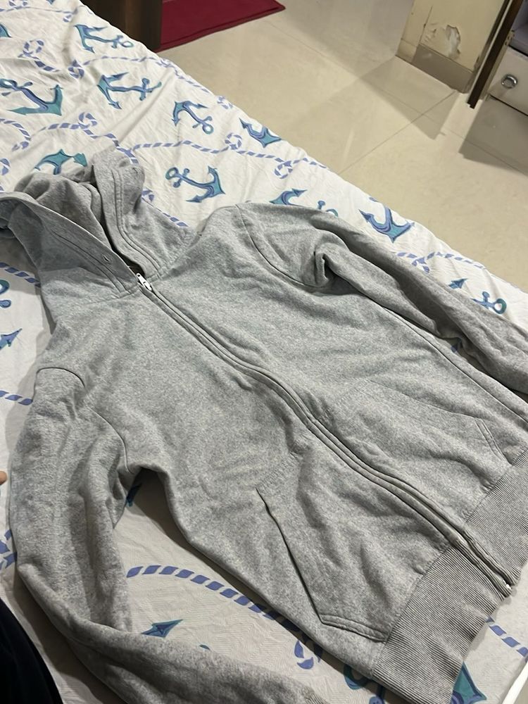 Grey Zip-Up Hoodie