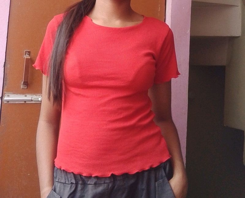 Ribbed Red Tops
