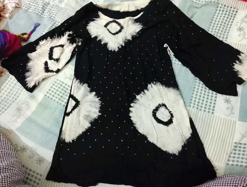 Black &amp; White Tie-Dye dress