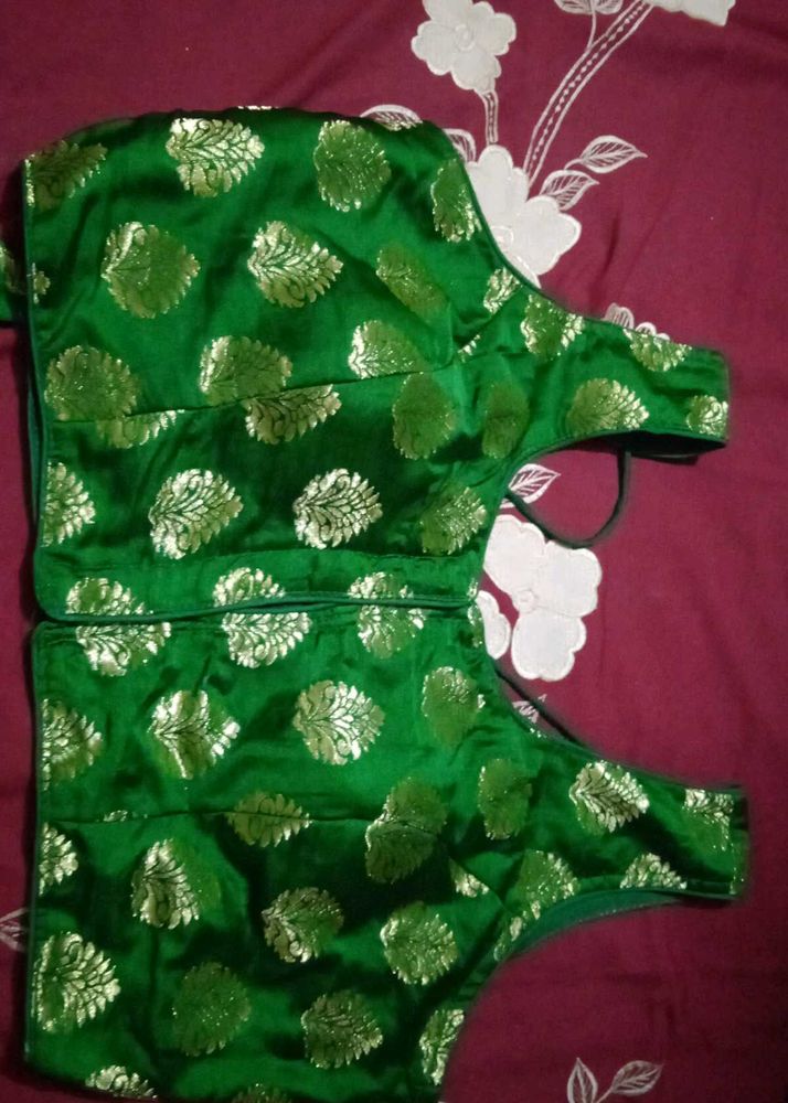 Elegant Green Brocade Blouse