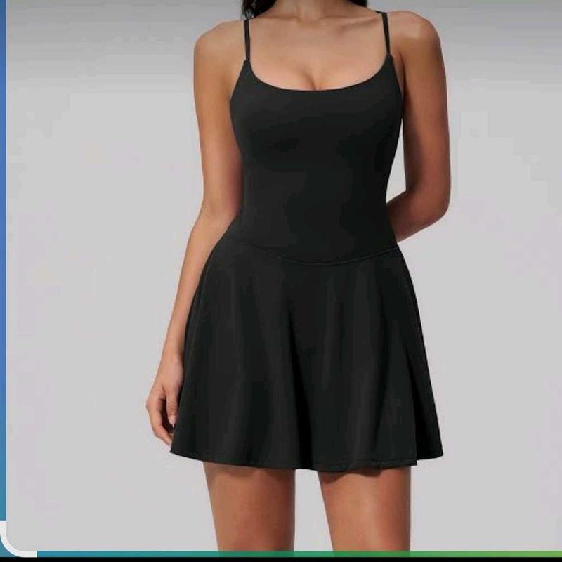 Gym black spaghetti dress