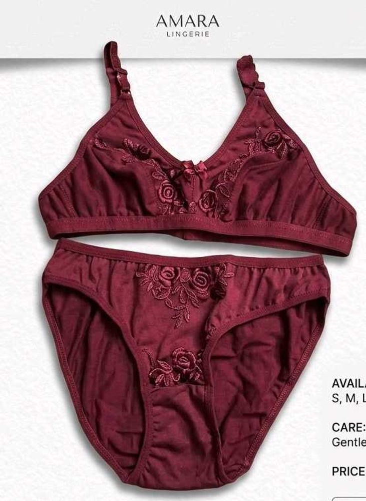 Maroon Bra &amp; Panty Set