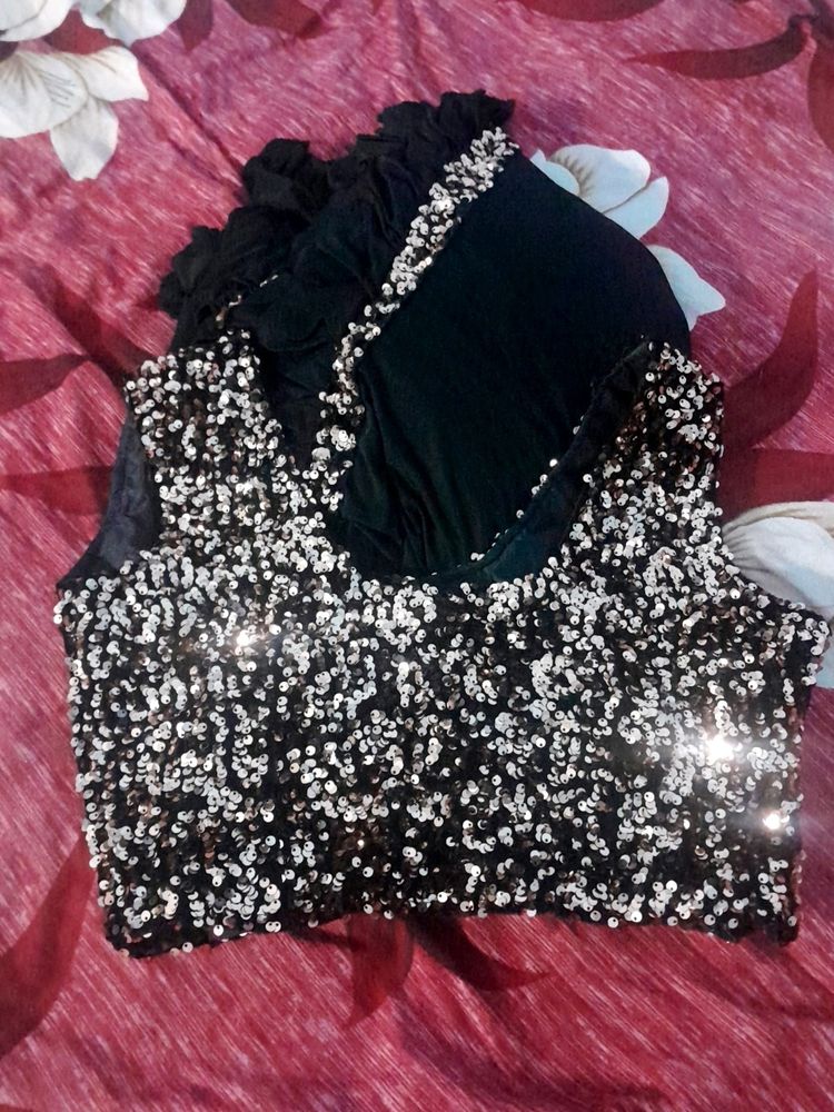 Black Ready-made Saree