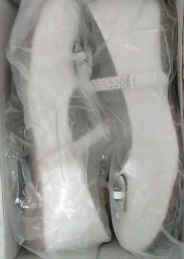 White Rhinestone Heels