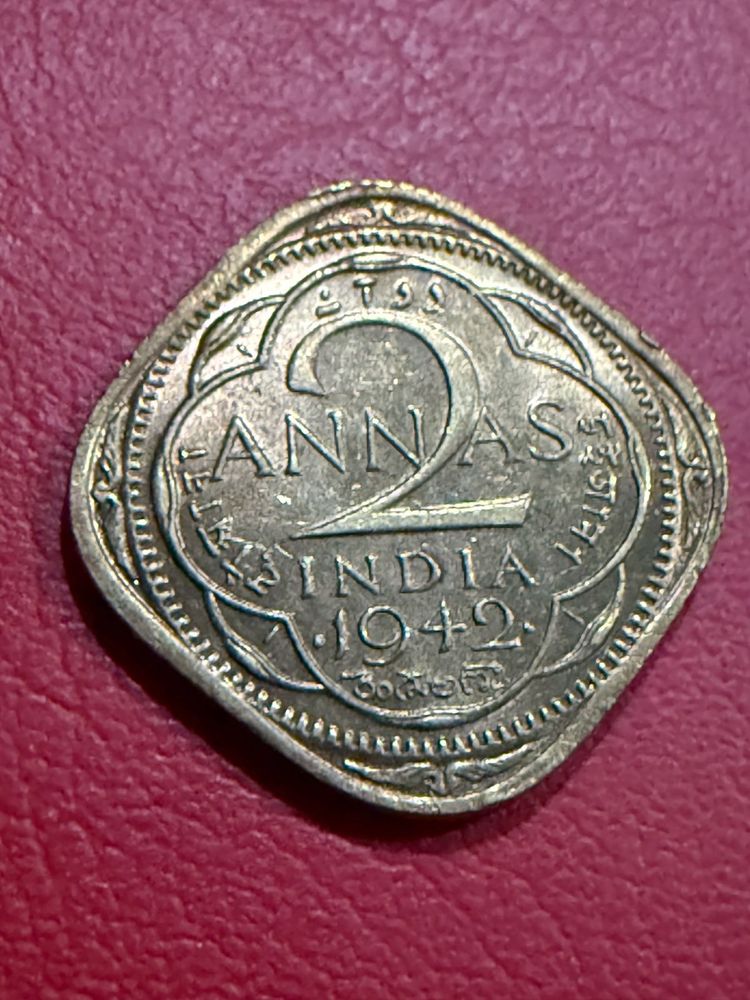 2 annas 1942 George v1 good condition