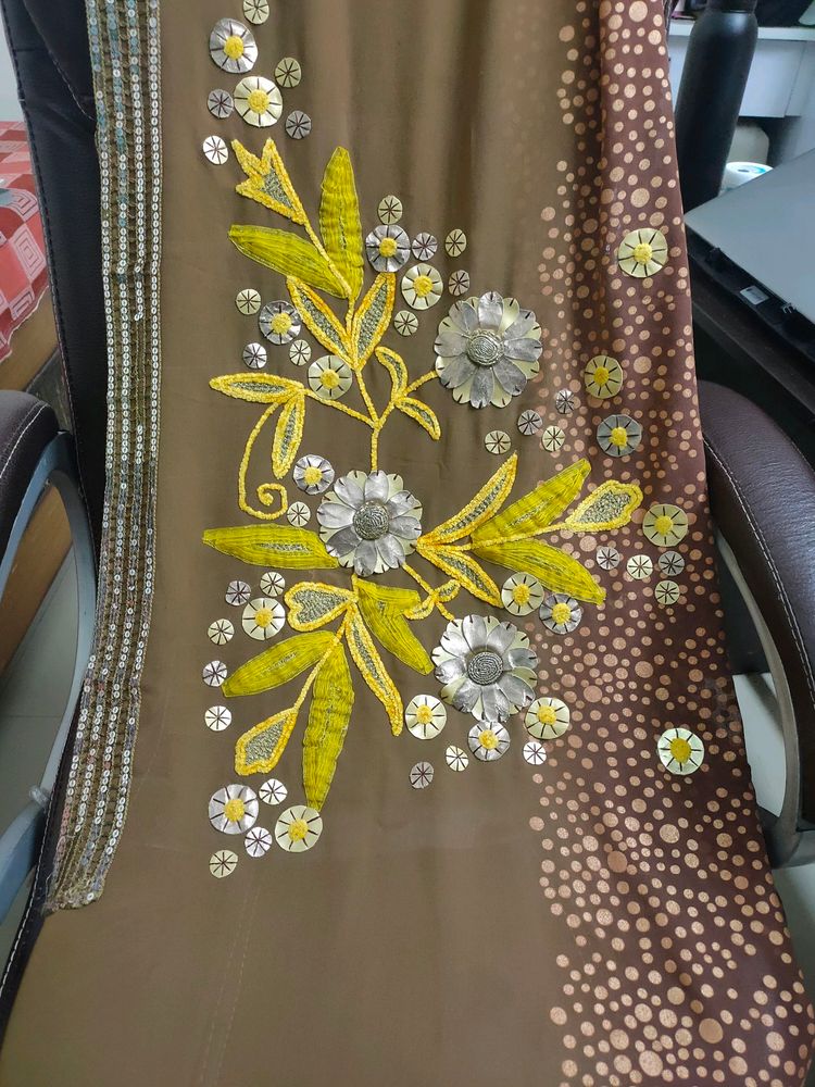 stylish brown saree