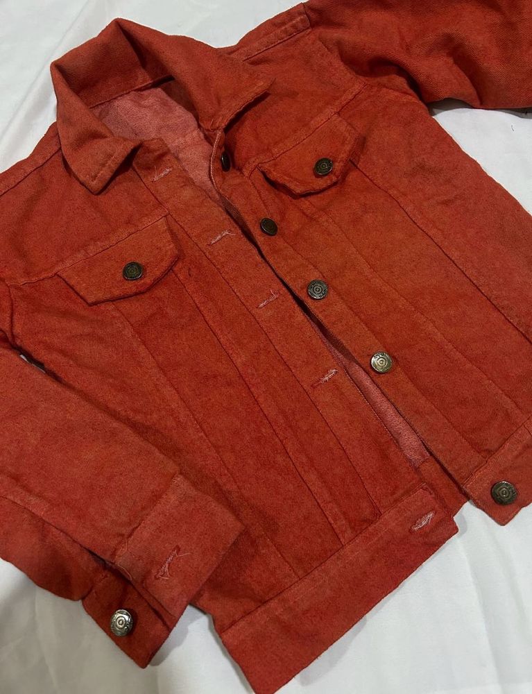 Orange Denim Jacket