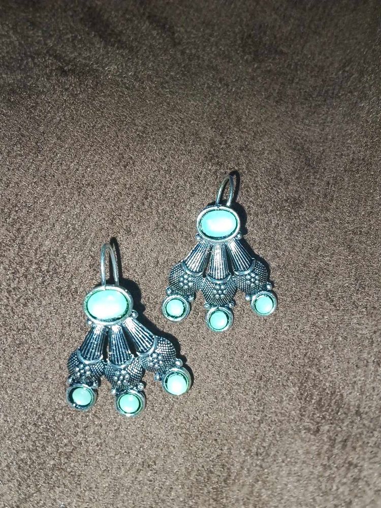Boho Turquoise Fan Earrings