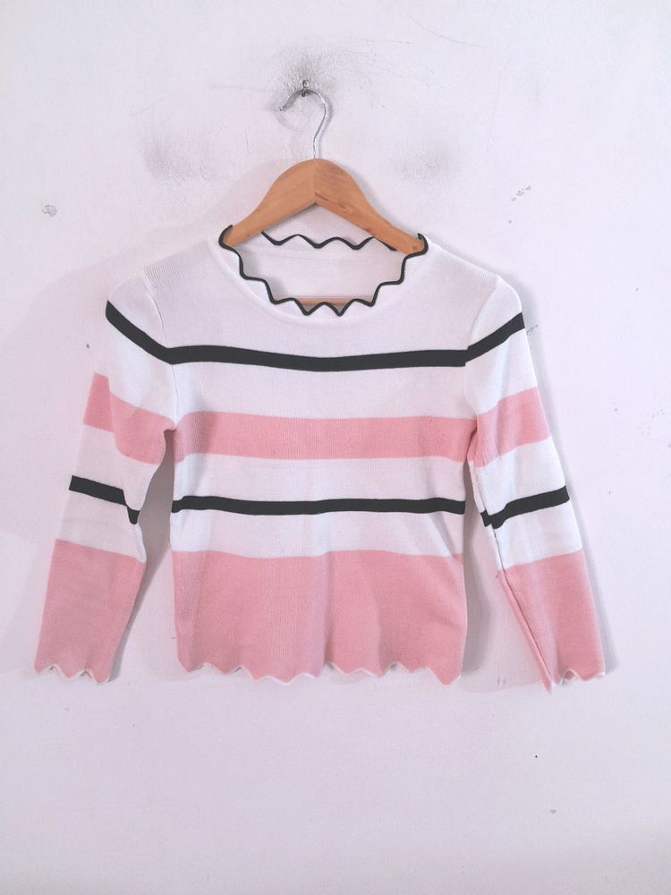 Chic Striped Long Sleeve Top