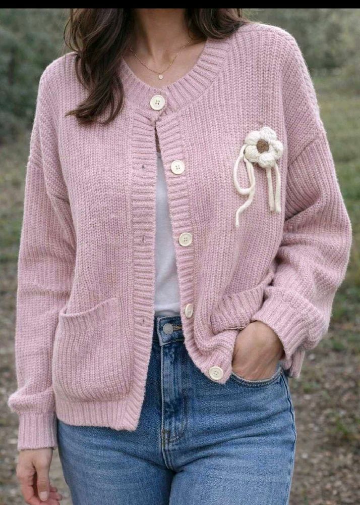 Pink Knit Cardigan 🎀