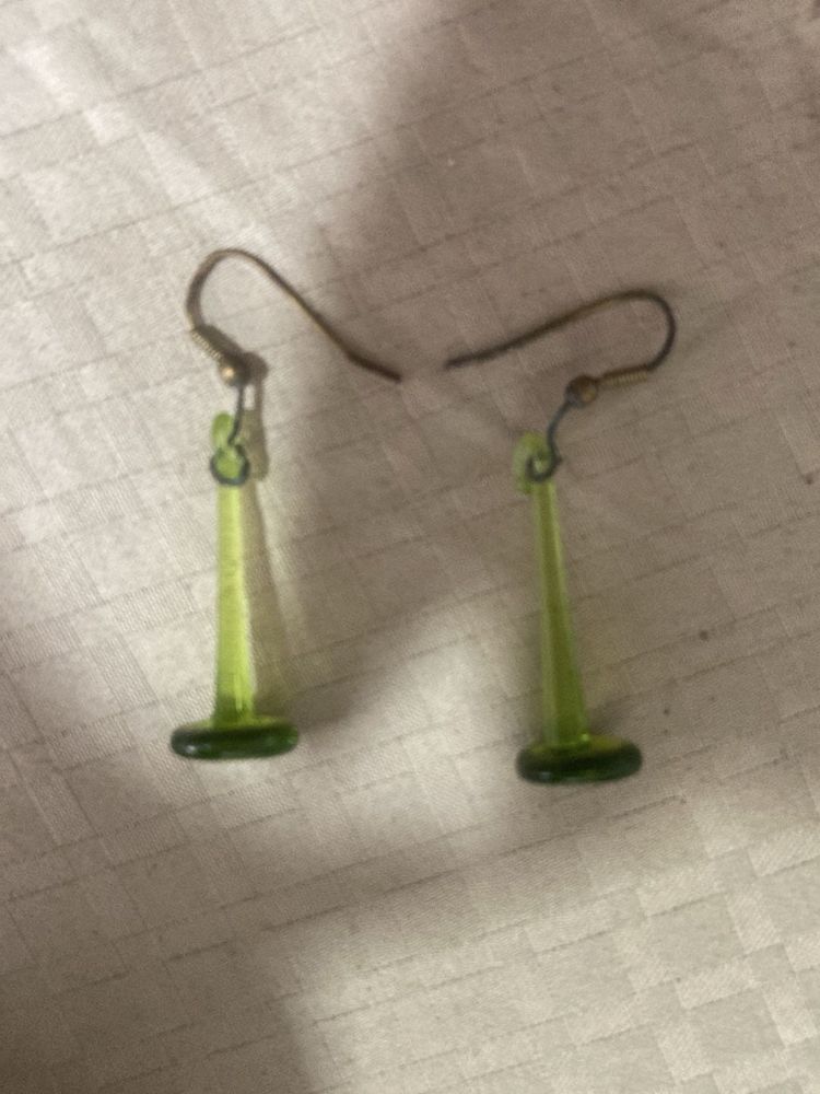 green glass earrings