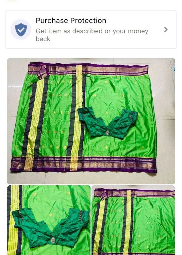 Vibrant Green Silk Saree with Blouse