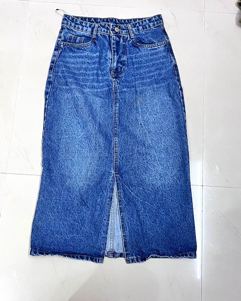 Denim Midi Skirt