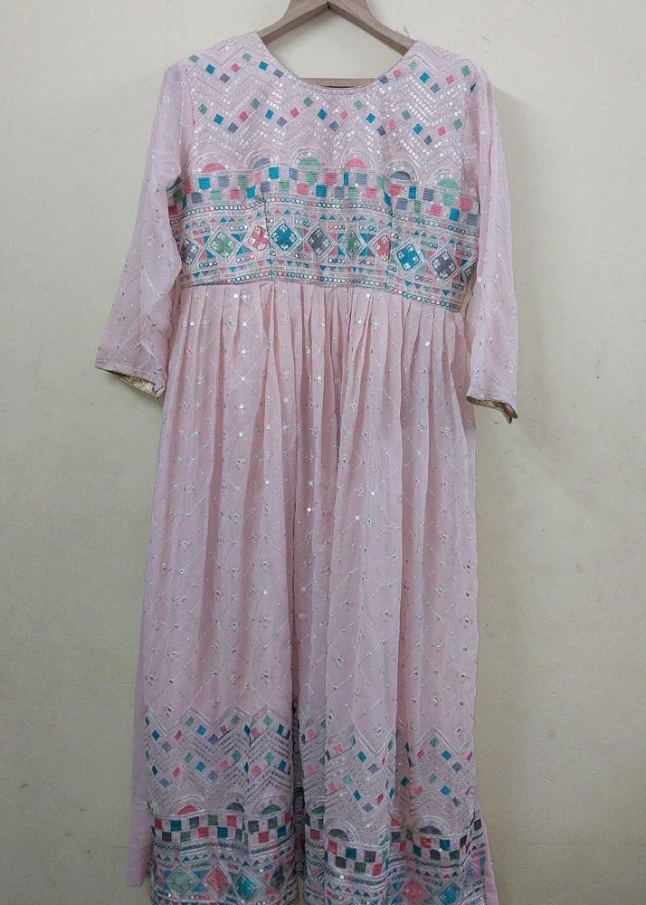 Beautiful Pink Embroidered Gown