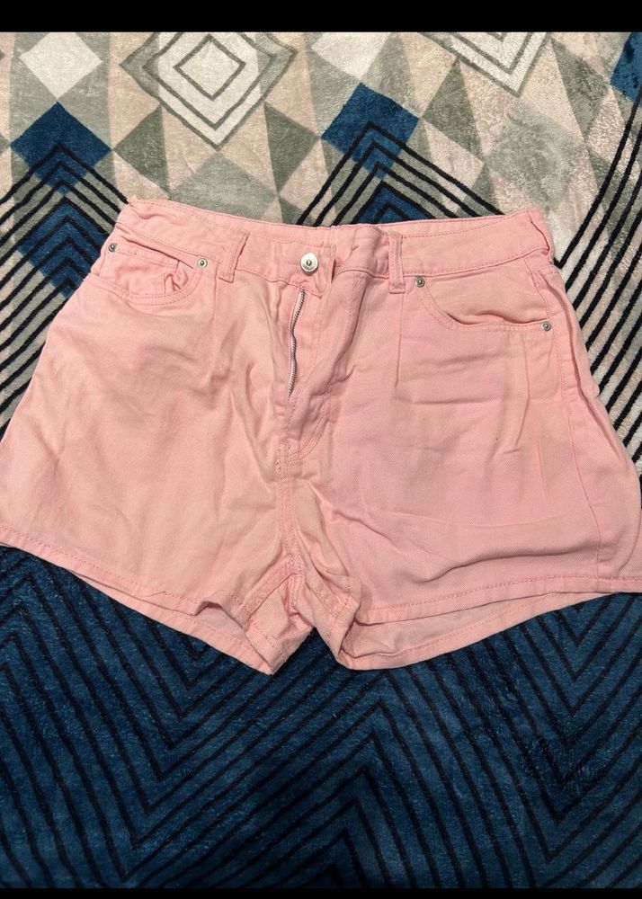 Cute Pink Denim Shorts