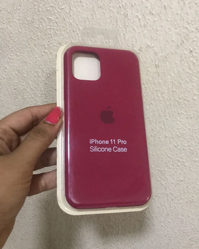 IPhone11Pro Wine Maroon Silicone Phone Cover Case