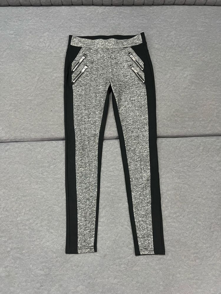 Black &amp; Grey Zip Detail Pants