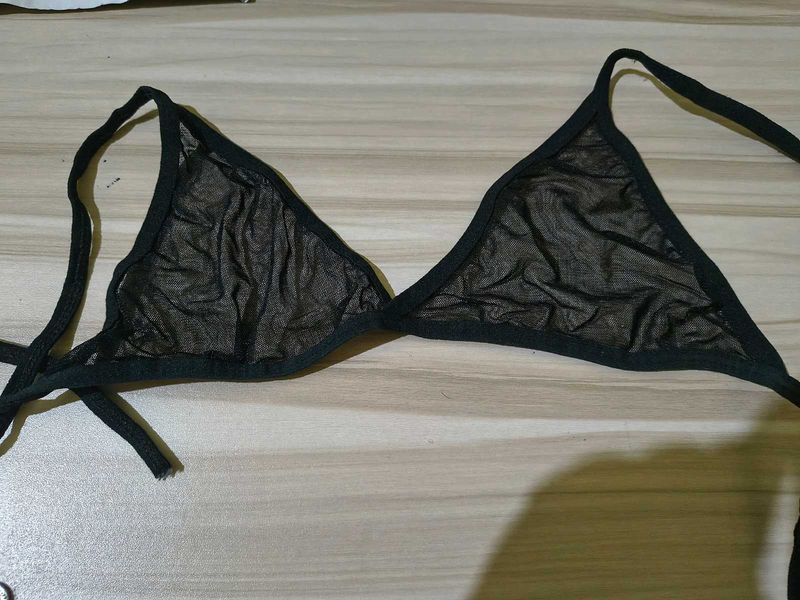 Sheer Black Transparent bra and panty set