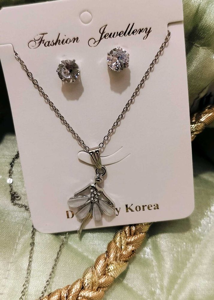 Fairy Pendant Necklace &amp; Earring Set