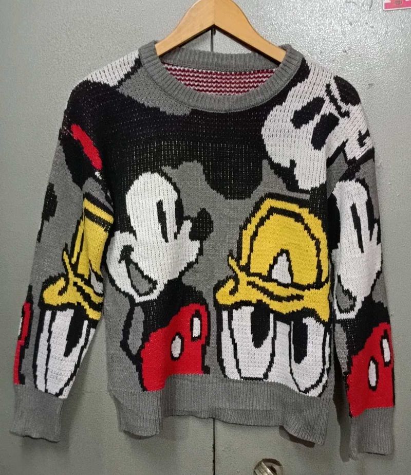 Vintage Mickey Mouse Graphic Knit Sweater
