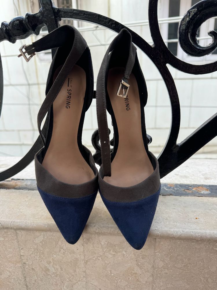 Call It Spring Blue And Black Coloured Heels